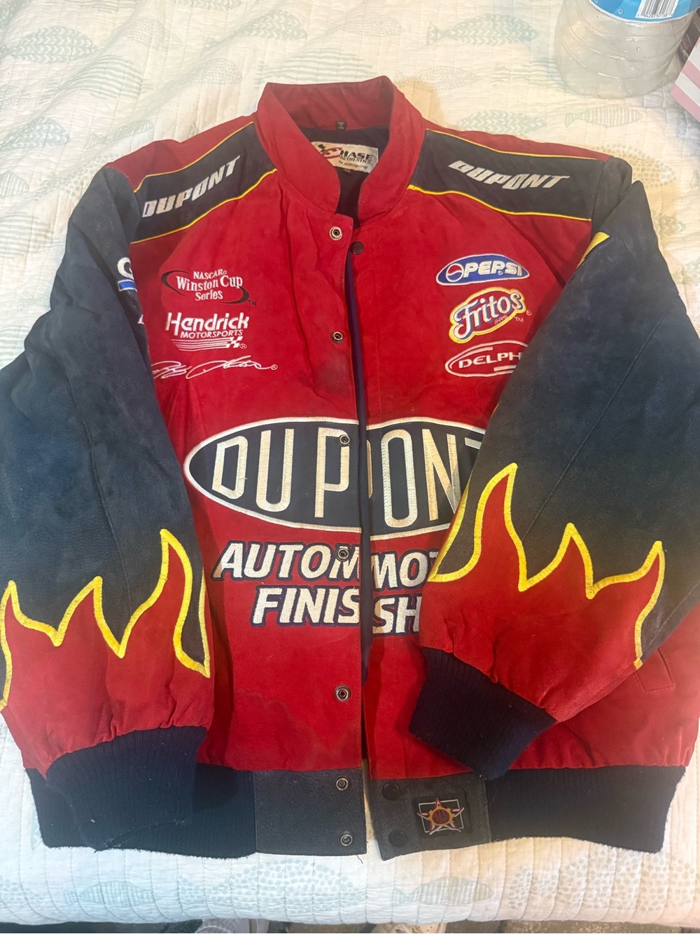 JH Design Jeff Gordon Red & Black Racing Patchwork Jacket